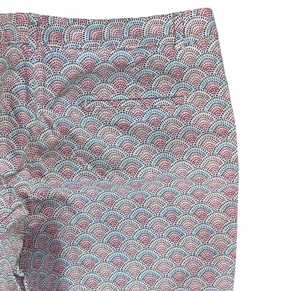 Talbots Cropped Pants Womens Trousers Pockets Stretch Pattern Casual Pink 12 - Picture 8 of 9